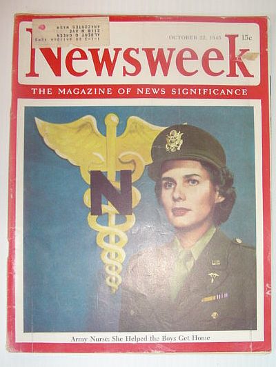 Image for Newsweek Magazine, October 22, 1945 *ARMY NURSES HELPED THE BOYS GET HOME*