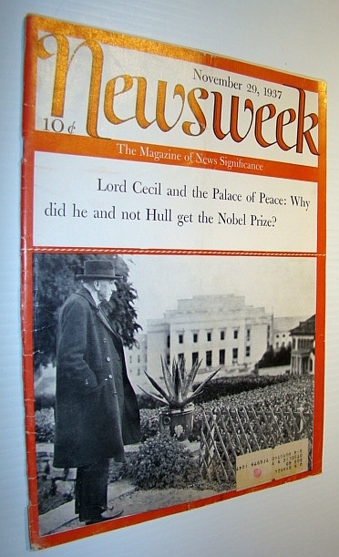 Image for Newsweek Magazine, November 29, 1937