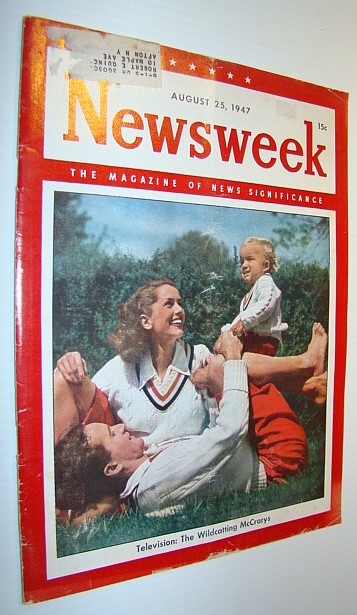 Image for Newsweek Magazine, August 25, 1947 - Cover Photo of The Wildcatting McCrarys