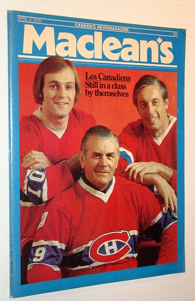 Image for Maclean's - Canada's Newsmagazine, 5 April 1976 - Guy Lafleur, Jean Beliveau and Maurice (Rocket) Richard Cover Photo