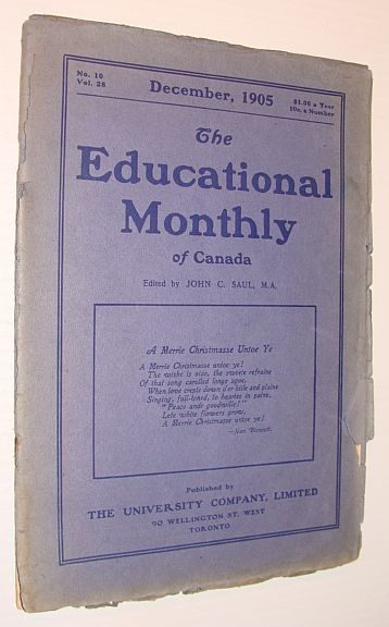 Image for The Educational Monthly of Canada, December 1905, No. 10, Vol. 28
