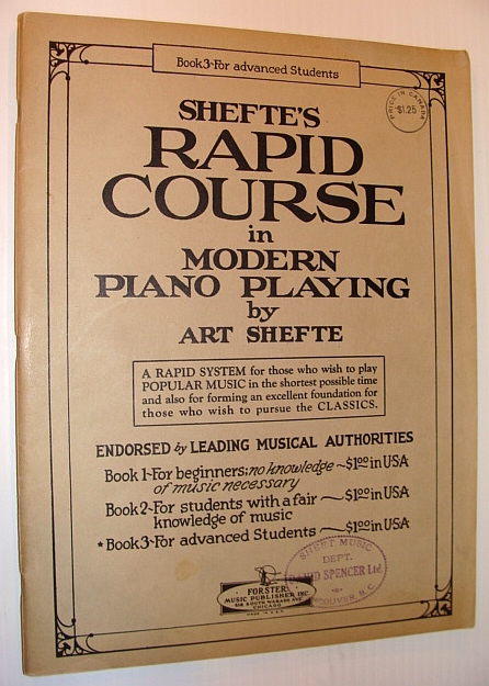 Image for Shefte's Rapid Course in Modern Piano Playing - Book 3 (Three) for Advanced Students