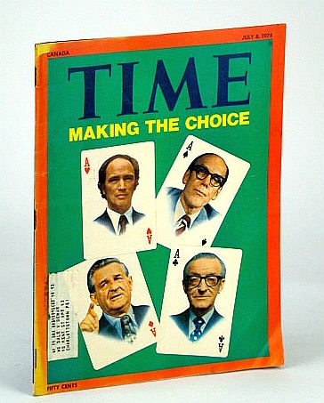 Image for Time Magazine, Canadian Edition, July 8, 1974 - Photos of Federal Party Leaders Trudeau, Stanfield, Lewis and Caouette
