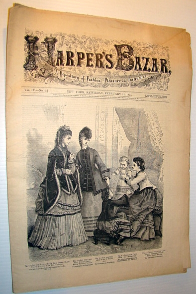 Image for Harper's Bazar (Bazaar) Magazine, 11 February, 1871 - A Repository of Fashion, Pleasure, and Instruction