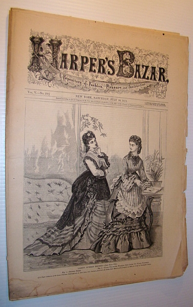 Image for Harper's Bazar (Bazaar) Magazine, July 20 1872 - A Repository of Fashion, Pleasure, and Instruction